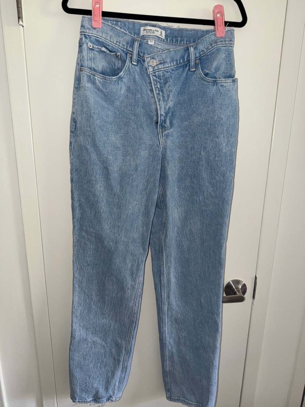 Abercrombie & Fitch Light Blue High-Rise Straight Jeans